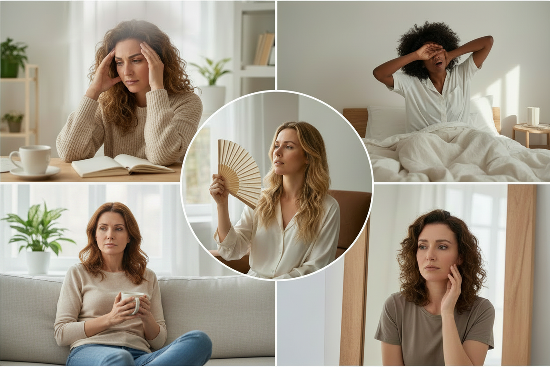 Mujeres experimentando distintos cambios durante la perimenopausia.